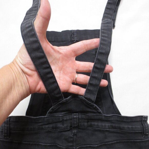 BULLHEAD womens OVERALLS faded black JEAN frayed DENIM pants BOHO SIZE S - Picture 12 of 14